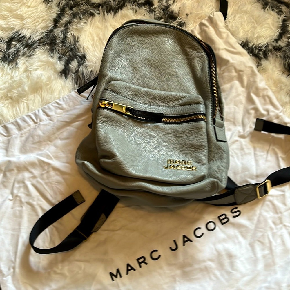 Marc Jacob’s grey leather backpack